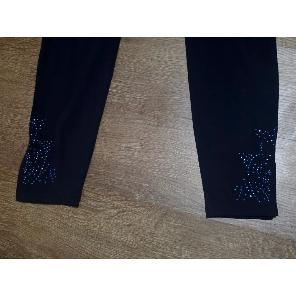 One World Womens Navy Blue Paisley Velvet Tunic and‎ Leggings 2pc Set XS NEW